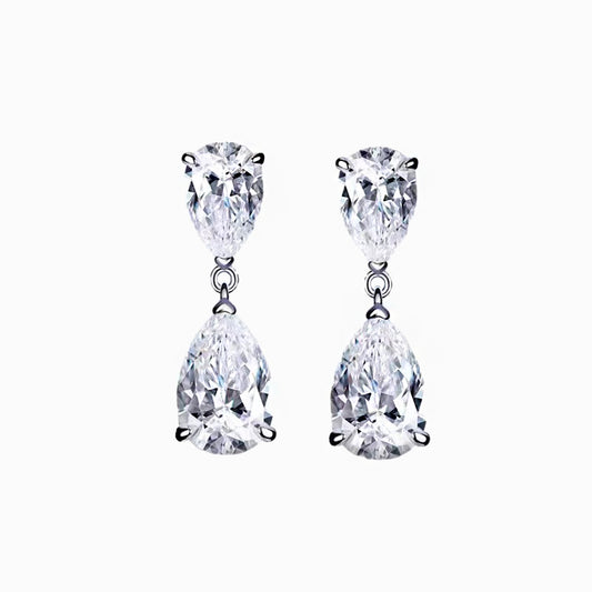 The Arcadia | Double Tear Drop Diamond Earrings