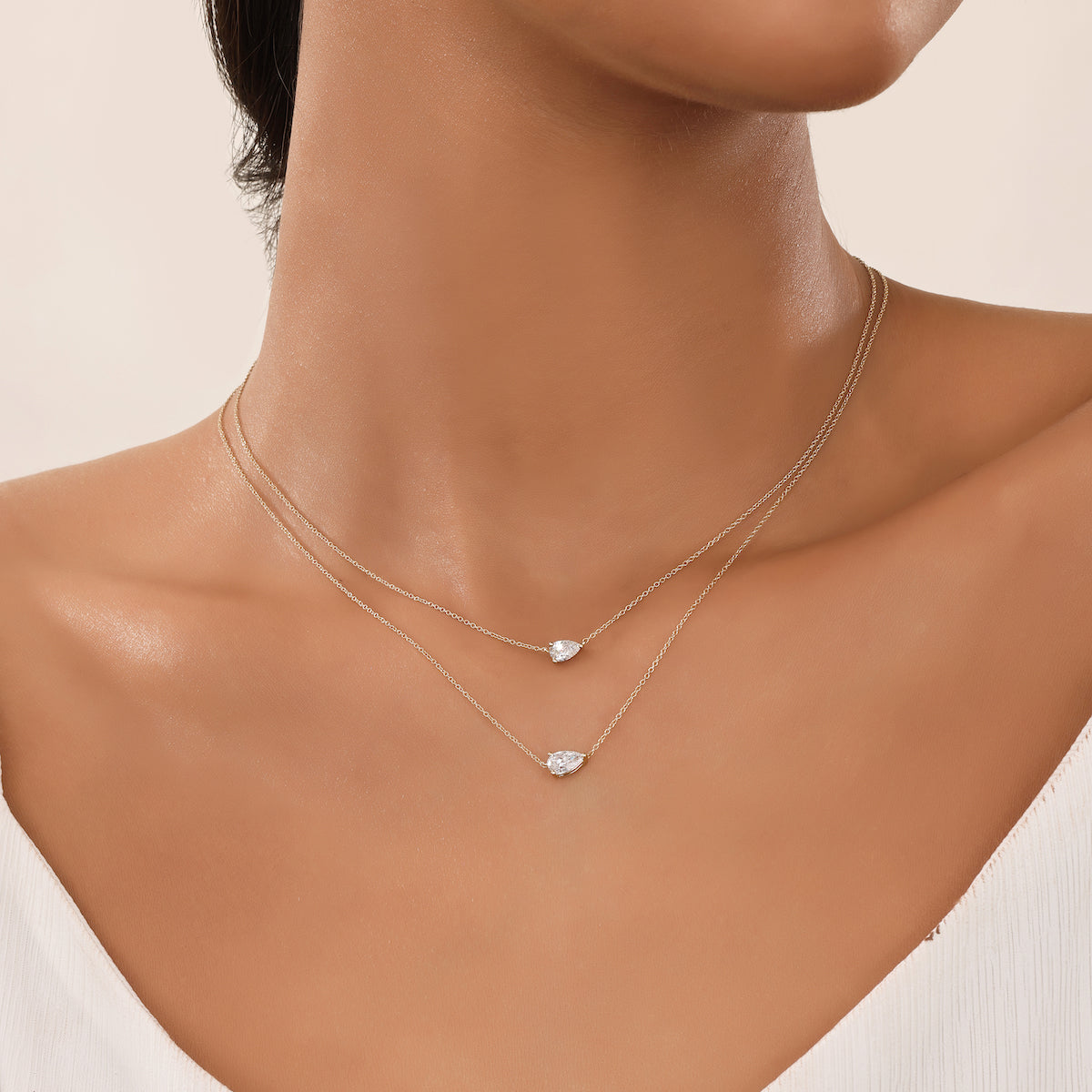 The Soprano | Horizontal Pear Diamond Necklace