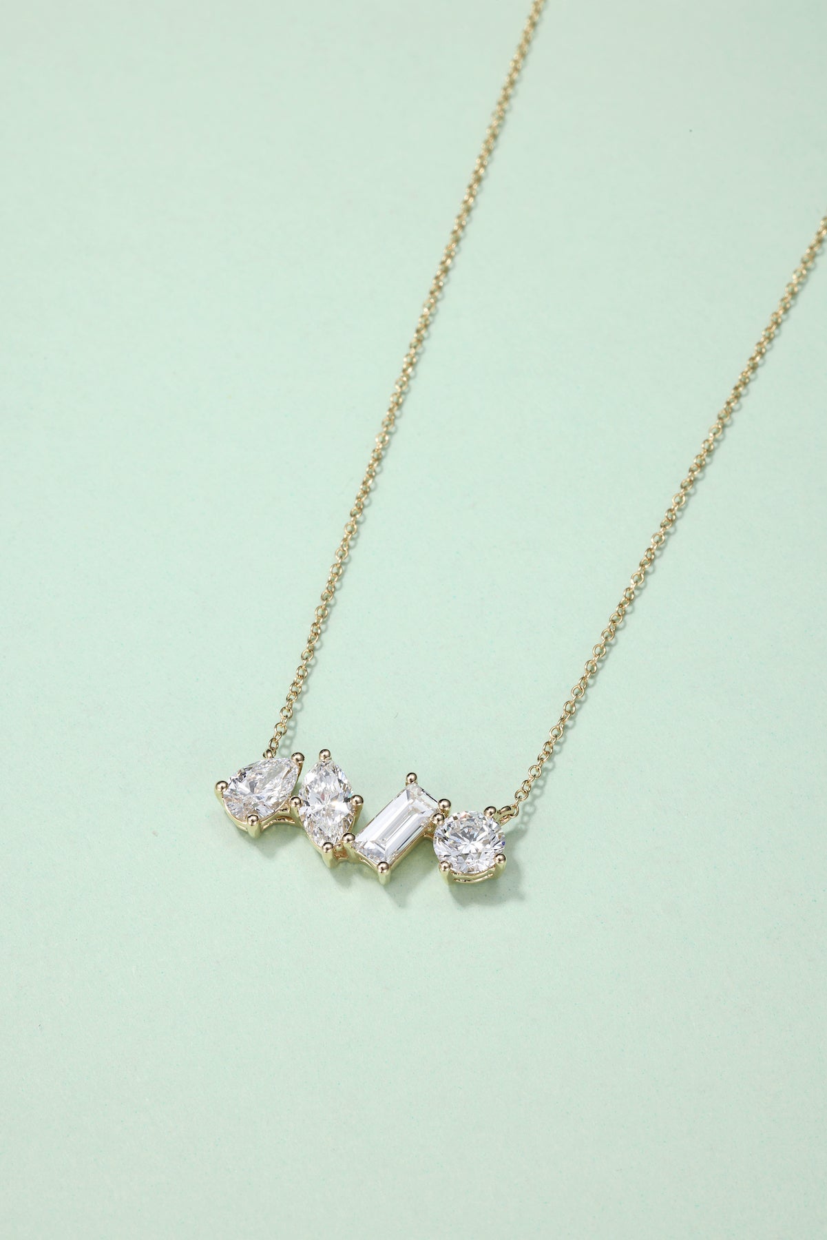 The Serendipity | Four-Stone Assorted Shapes Diamond Necklace