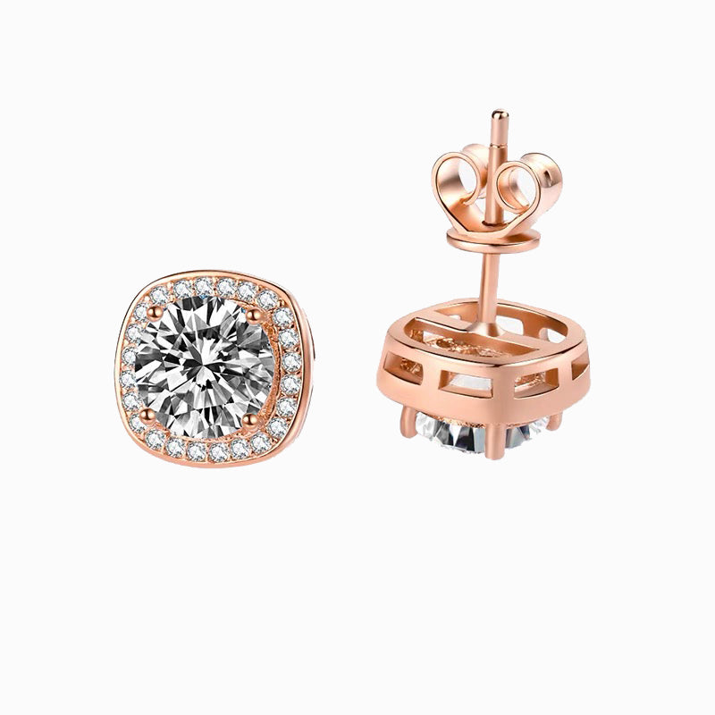 The Winona | Halo Cushion Diamond Stud Earrings