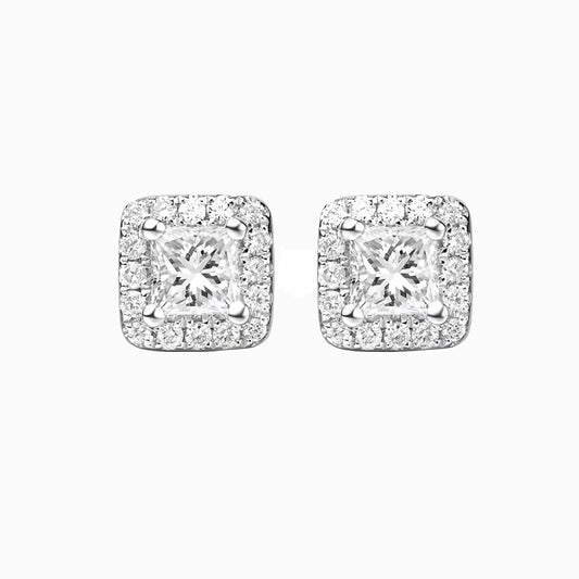 The Sophie | Halo Princess Diamond Stud Earrings