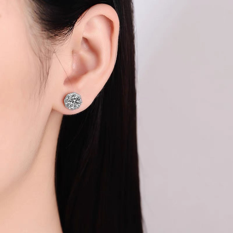 The Lordess | Octagonal Diamond Stud Earrings