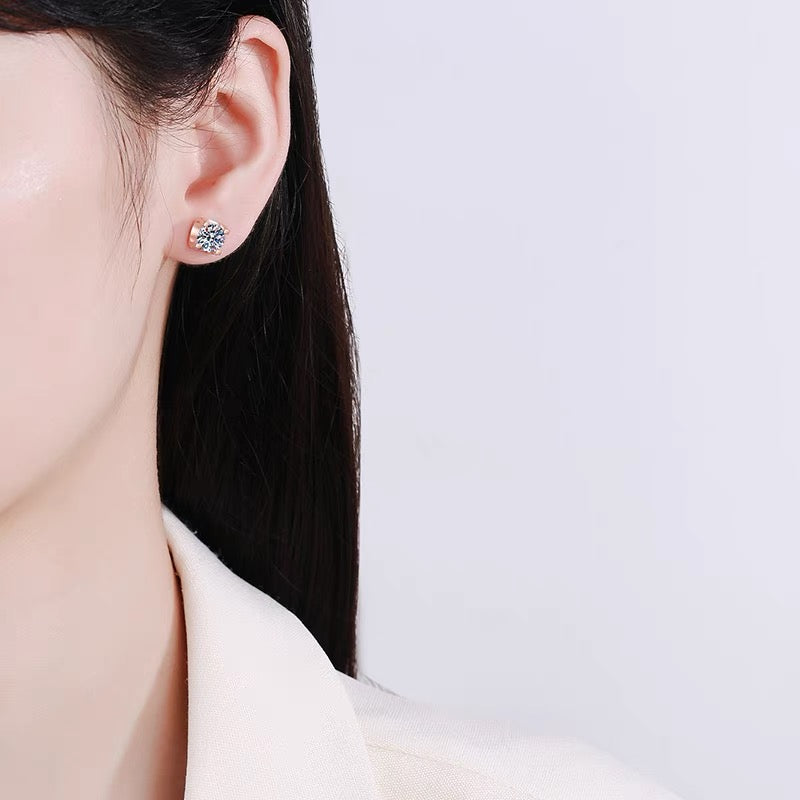 The Catalina | Channel Round Diamond Stud Earrings