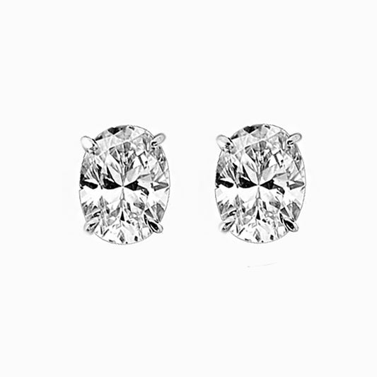 The Perry | Oval Diamond Stud Earrings