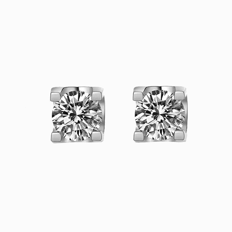 The Catalina | Channel Round Diamond Stud Earrings