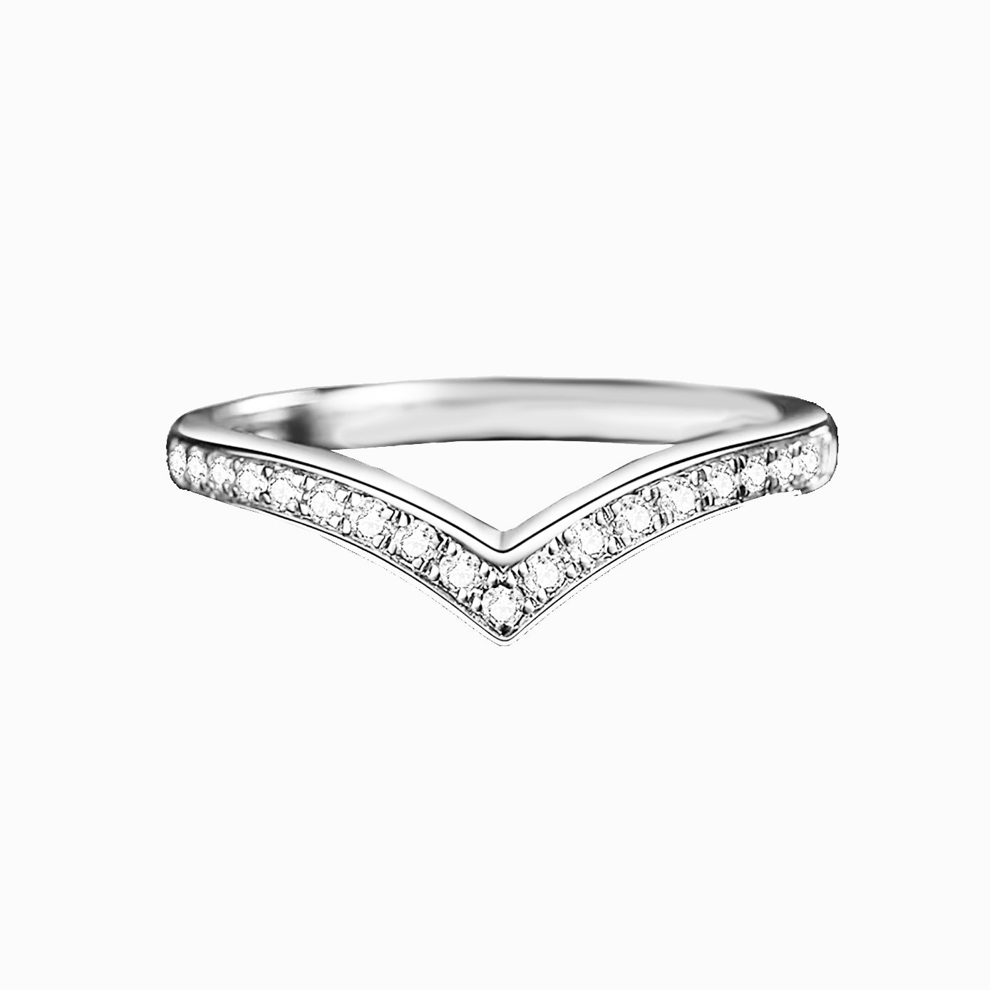 a white gold ring with diamonds on it